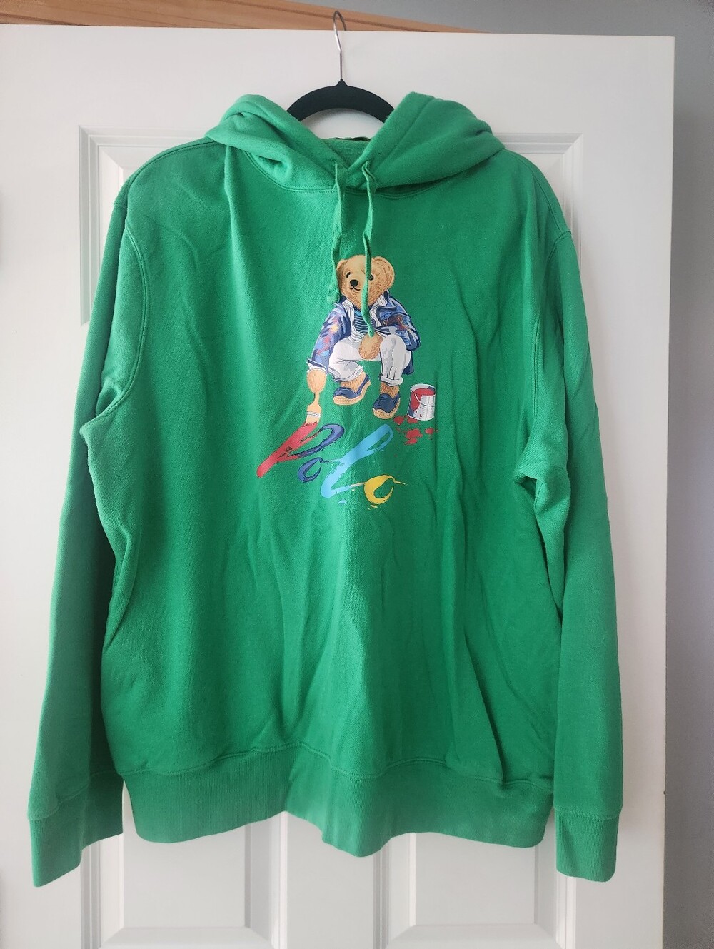 Ralph Lauren Green Hoodie with Painter Bear Graphic